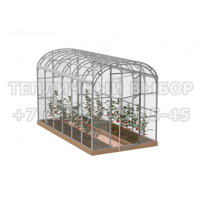 Теплица из поликарбоната Усиленная Прямостенная 2,1х4 h=2.1 м профиль 20х40 мм 