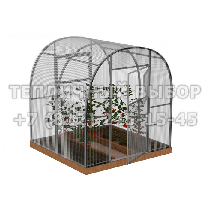 Теплица из поликарбоната Арочная 2,1х2 h=2 м профиль 25х25 мм